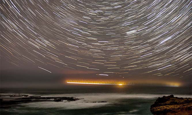 My first attempt at star trails down at Sorrento