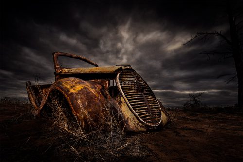 old-car-pink-lakes-victoria-abandoned