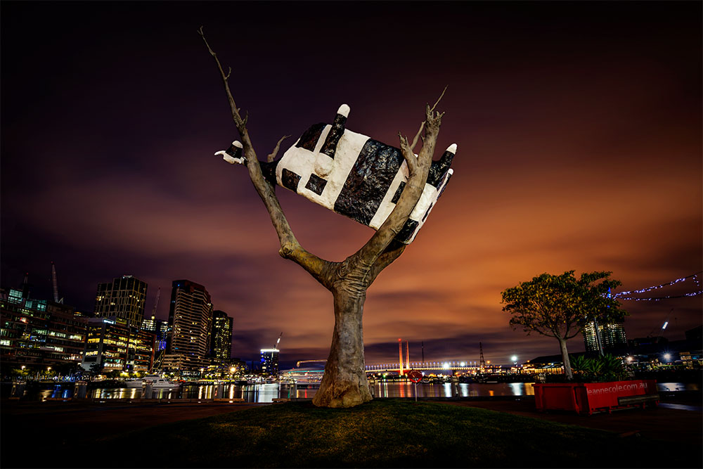 cow-tree-docklands-night-art