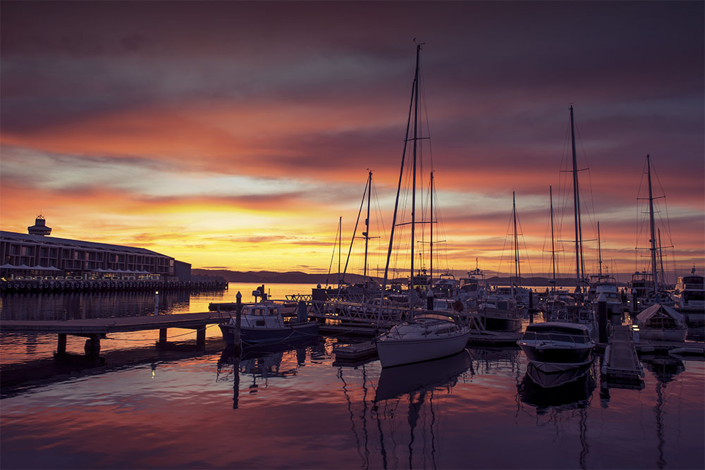 hobart-sunrise-morning-harbour