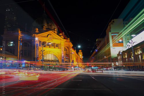 Flinders Streets Station Light Trails. - Learning about long exposure photography