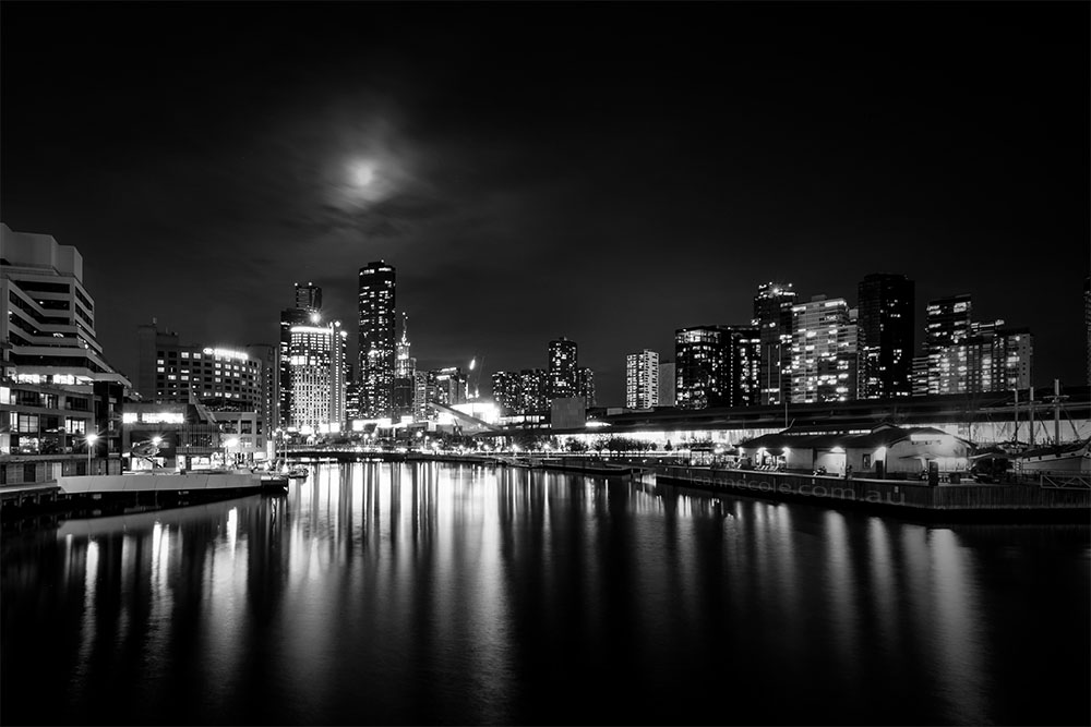 cityscape-docklands-melbourne-night-monochrome