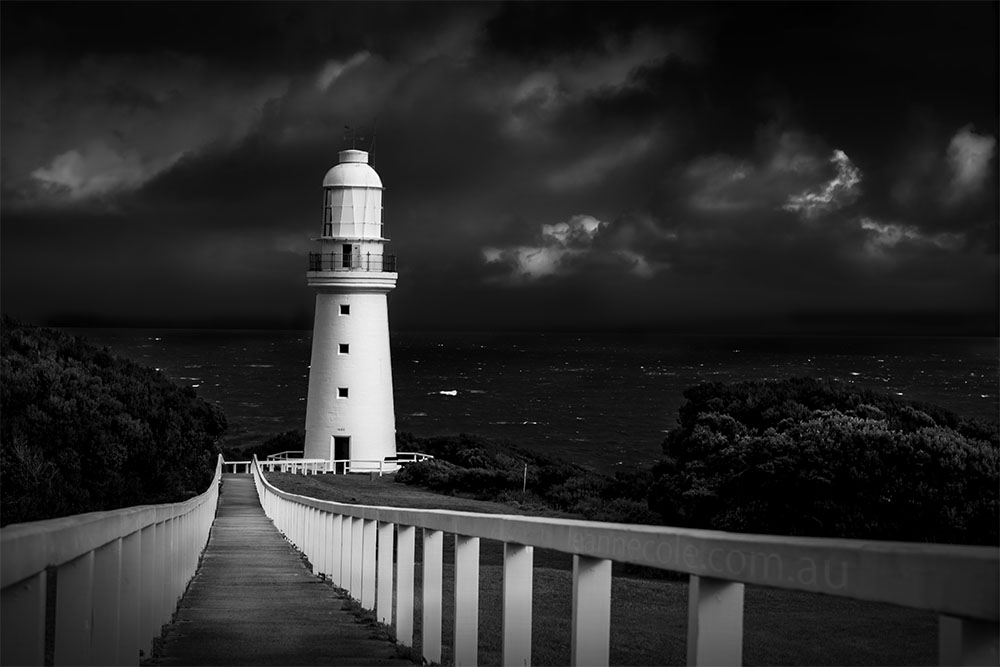cape-otway-lighthouse-victoria-monochrome