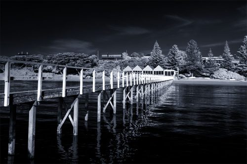 sorrento-infrared-pier-sunny-monochrome